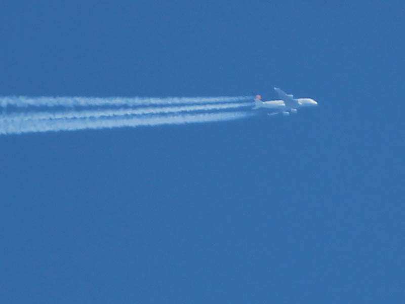 A high flying jet airliner.