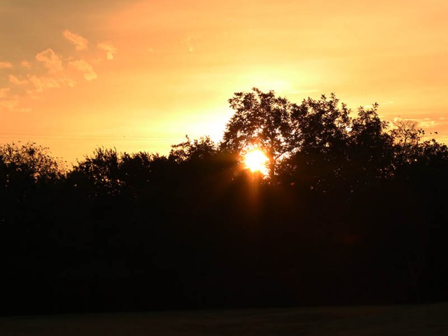 Sunrise at Wayne Frady Park, Lewisville, Texas.